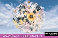 Pink Flowers Wind Spinner - Summer Wind Spinner Sublimation Product Image 1
