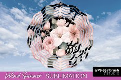 Pink Flowers Wind Spinner - Summer Wind Spinner Sublimation Product Image 1