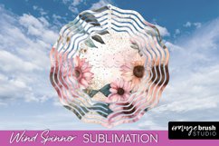 Pink Flowers Wind Spinner - Summer Wind Spinner Sublimation Product Image 1