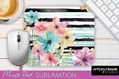 Floral Mouse Pad PNG - Pink Flowers Mousepad Sublimation Product Image 1