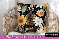 Watercolor Flowers Pillow Cover - Summer Pillow Sublimation Product Image 1