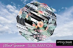 Pink Flowers Wind Spinner - Summer Wind Spinner Sublimation Product Image 1