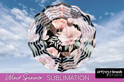 Pink Flowers Wind Spinner - Summer Wind Spinner Sublimation Product Image 1