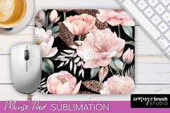 Floral Mouse Pad PNG - Pink Flowers Mousepad Sublimation Product Image 1