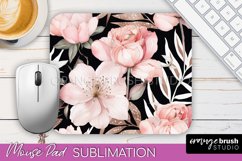 Floral Mouse Pad PNG - Pink Flowers Mousepad Sublimation Product Image 1