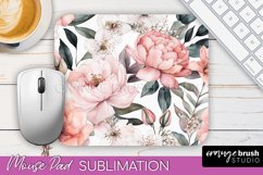 Floral Mouse Pad PNG - Pink Flowers Mousepad Sublimation Product Image 1