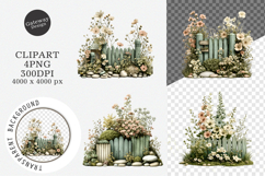 Watercolor Summer Garden Clipart Product Image 1