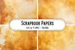 4 Watercolor Sunny Brown Scrapbook Paper Backgrounds