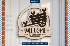 Welcome To Our Farm Wall Decor SVG Farmhouse Sign Product Image 1
