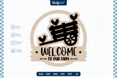 Welcome To Our Farm Wall Decor SVG Farmhouse Sign Product Image 2