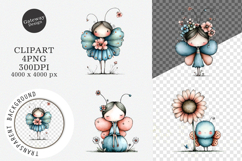 Whimsical Butterfly Flower Clipart Product Image 1