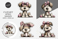 Whimsical Easter Dogs Clipart Product Image 1