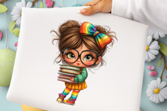 Whimsical School Girl Clipart Product Image 2