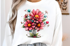 Whimsical Spring Daisy Flowers Clipart Product Image 2