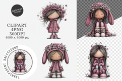Whimsical Spring Girl Clipart Product Image 1