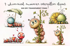 Whimsical Summer Caterpillar Clipart PNG Product Image 1