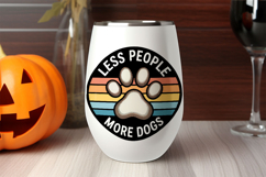 Less People More Dogs Retro Paw Print Product Image 2