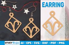 Zodiac Earring Lasercut | Earring Design Lasercut BUNDES 12 Product Image 3