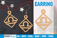 Zodiac Earring Lasercut | Earring Design Lasercut BUNDES 12 Product Image 9