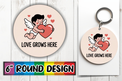 Unique Round Keychain Designs, Cupid Product Image 1