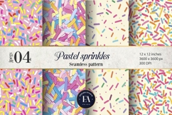 Pastel Sprinkles digital paper | Colorful Rainbow Sprinkles Product Image 1
