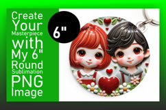 Playful Round Design Keychain PNG , 3D Characters Product Image 1