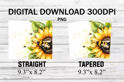 Watercolor Sunflower Bee 20 oz Tumbler Design Product Image 2