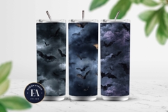 Bats Night Sky Pattern, Dark Gothic Bat Seamless Paper Product Image 2