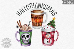 Hallothanksmas PNG, Hallothanksmas Coffee Sublimation Product Image 1
