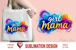 Girl mama clipart | Mothers day Sublimation design png Product Image 2