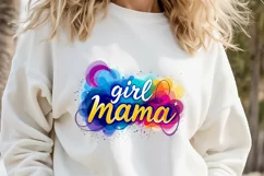 Girl mama clipart | Mothers day Sublimation design png Product Image 1