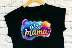 Girl mama clipart | Mothers day Sublimation design png Product Image 3