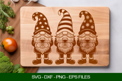 Christmas Gnomes Laser Cut File SVG for Cutting Board Product Image 1