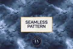 Bats Night Sky Pattern, Dark Gothic Bat Seamless Paper Product Image 3