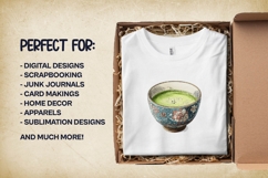 Matcha Tea Bowl Clipart Bundle 4 PNG Product Image 3