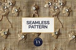 Embroidered Jute digital paper | Cactus pattern Product Image 3