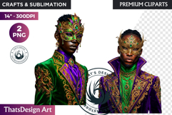 Mardi Gras Carnival Masquerade Clipart PNG scrapbooking Product Image 1