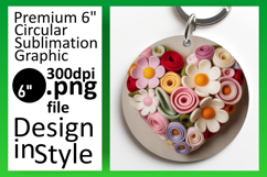 Trendy Circle Design Car Coaster PNG , Flowers Heart Product Image 1
