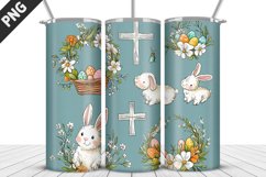 3D Easter Flower Sublimation| Bunny Tumbler Wrap Design Product Image 5