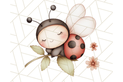 Cute Ladybug Clipart PNG, Pastel Whimsical Bug Illustrations Product Image 4