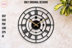 Wall Clock SVG, dxf files for cnc, clock face svg file Product Image 1