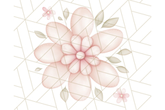 Pastel Pink Easter Bunny Egg and Flowers Clipart PNG Product Image 5