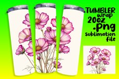 Sublimation Wrap for 20oz Tumbler Watercolor Flowers Product Image 1