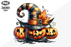 Halloween Pumpkins Sublimation - Clipart PNG Design Product Image 1