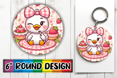 Radiant Round Designs for Gifts, Cute Goose Product Image 1