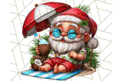 Summer Christmas Clipart PNG, Tropical Holiday Art Clip Art Product Image 4