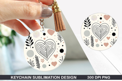 Heart Love Keychain Sublimation - Valentine Keychain PNG Product Image 1