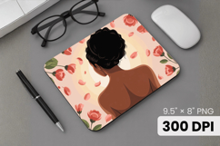 Afro Girl / Woman braided hair Mouse Pad, Black Queen PNG Product Image 1