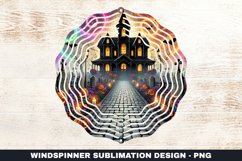Halloween House Wind Spinner Sublimation Design Product Image 1