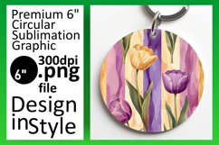 Fresh Floral Charm: Sublimation Keychain &amp; Car Coaster Product Image 1